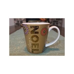 Starbucks Holiday 2006 Noel Coffee Mug Gold Snowflake Design 14 oz